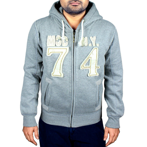 M.O.D Light Gray Zipper Fleece Hoodie