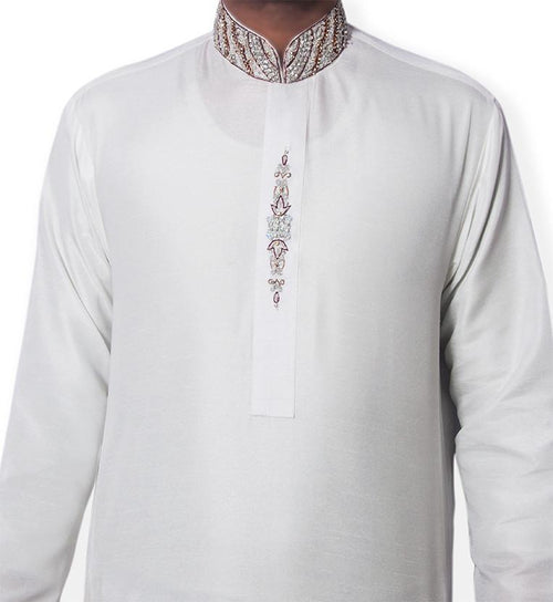 Handmade Off White Party Wear Fancy Kurta Shalwar for Men
