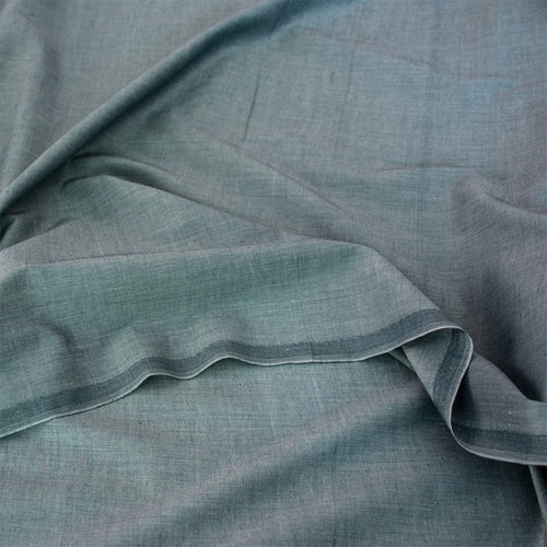 NS-601 Greenish Grey Unstitched Chambray Cotton Fabric for Summer