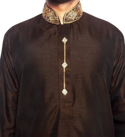 Handmade Silver Grey Party Wear Fancy Kurta Shalwar for Men
